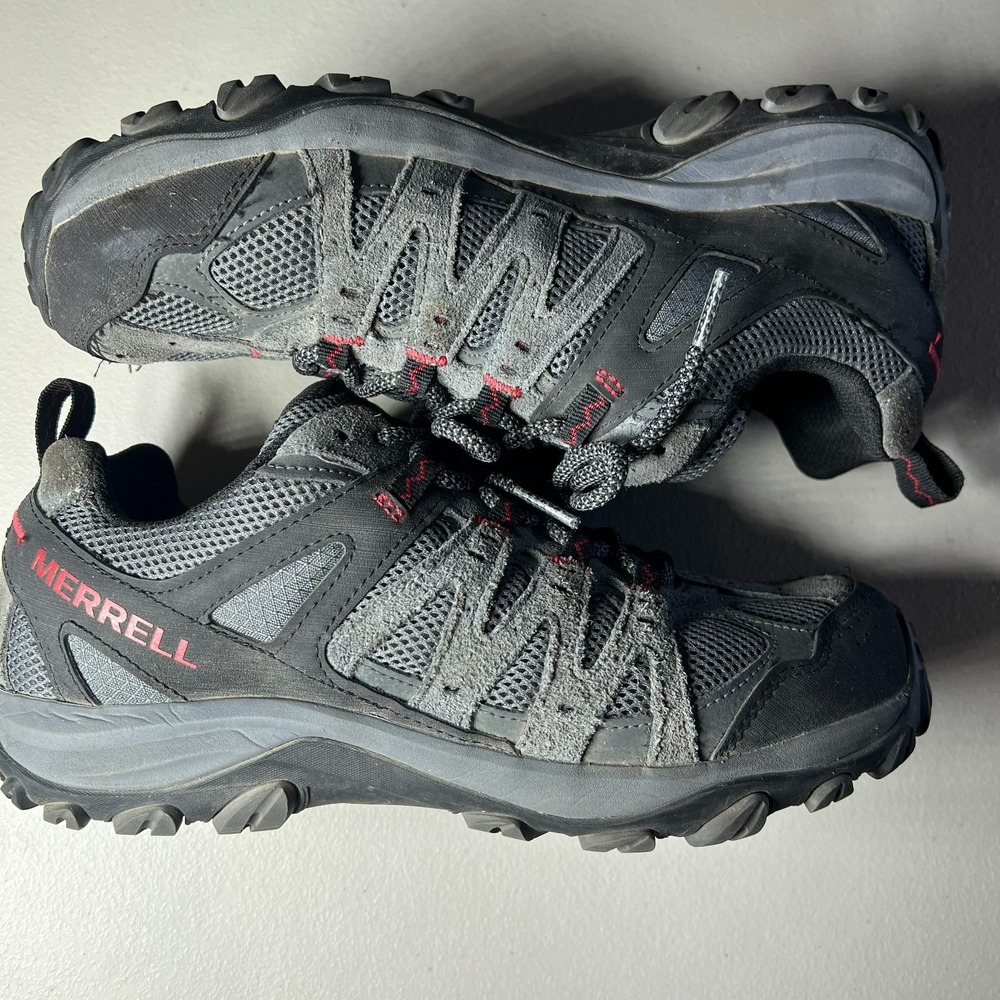 Merrell Accentor 3 Mens Size 8 Grey Red Low Trail Hiking Shoes J135485